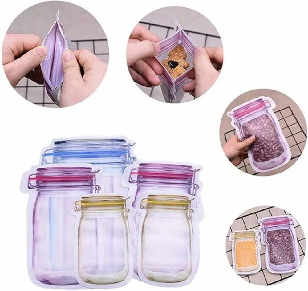 1 1 FREE | SealJars™ (3 Pack) Reusable Mason Jar Ziplock Bags