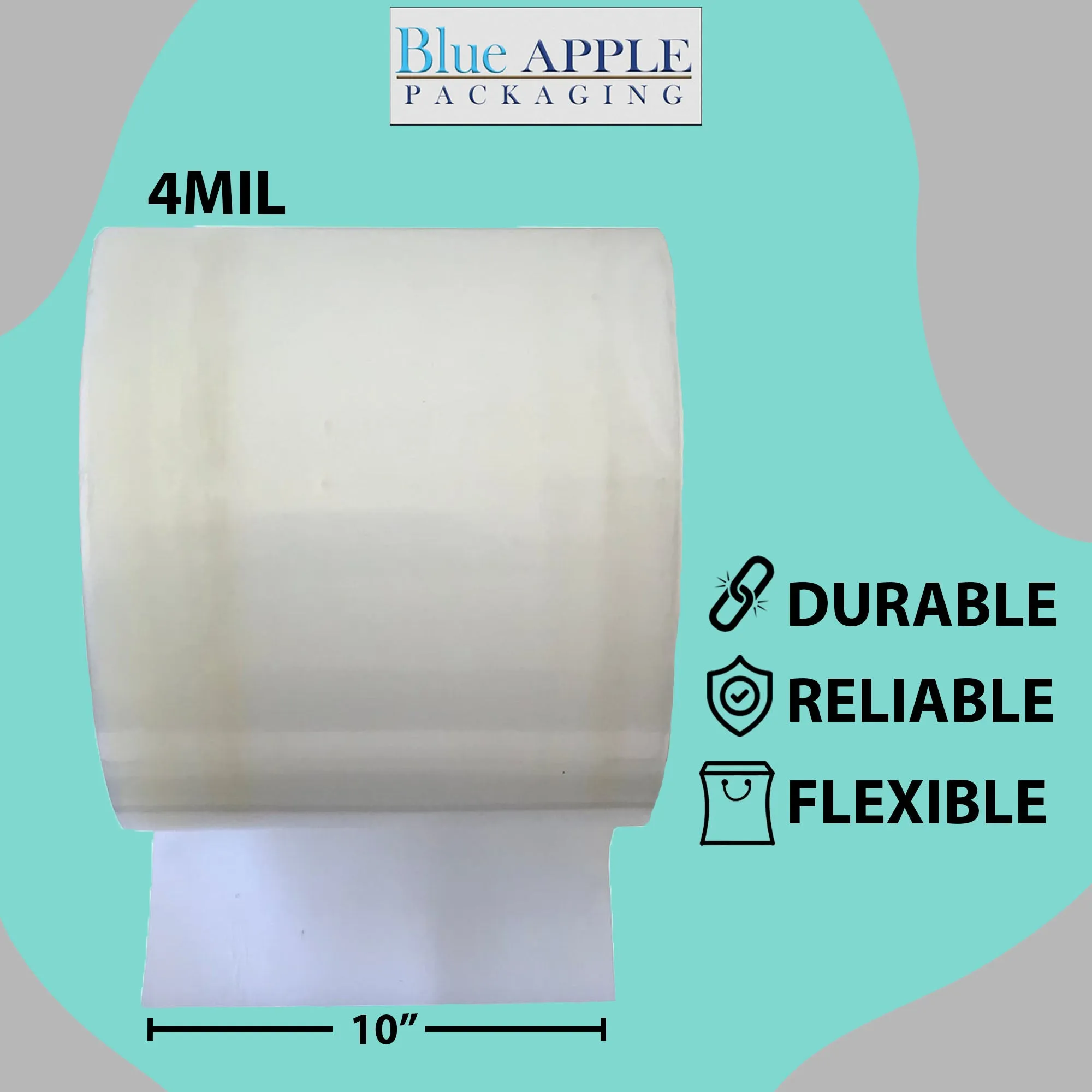 10 inch x 1075ft Poly Tubing Roll 4 Mil LDPE Low Density