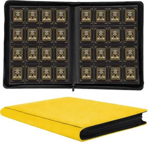 1000  Pockets Trading Card Binder, 16 Pockets Trading Card Binder Ringless Side Loading Trading Card Album Folder for TCG,MTG,Sports Cards(Yellow)
