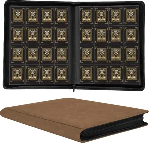 1000  Pockets Trading Card Binder,16 Pockets Trading Card Binder Ringless Side Loading Trading Card Album Folder for TCG,MTG,Sports Cards(coffee)