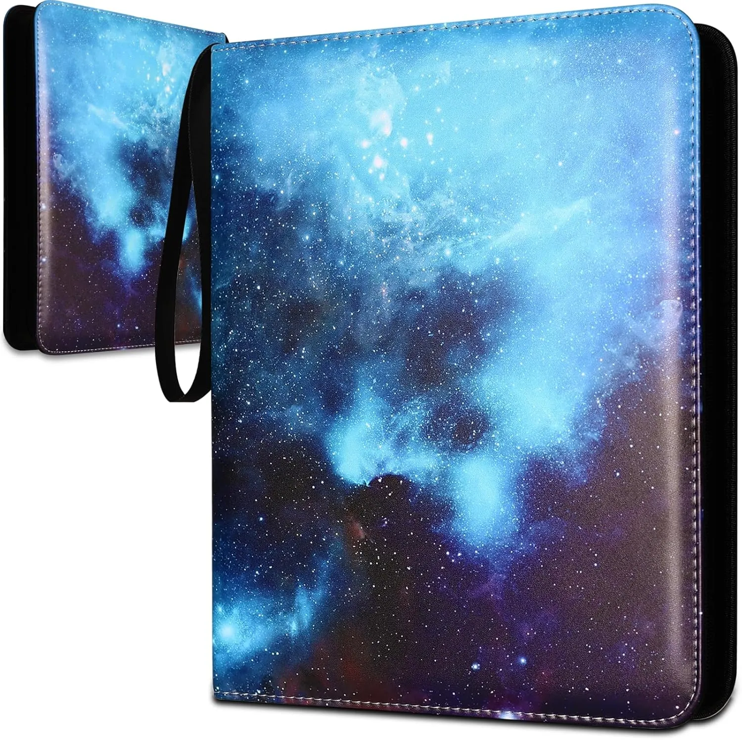 1080 Pockets Card Binder 9 Pocket, Trading Card Binder with 60 Page Removable Sleeves, Zipper Card Book Album Holder[PROTECTIVE][PLEASANT TOUCH SURFACE] Blue SKY