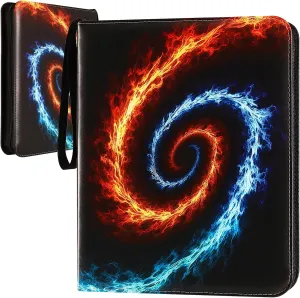 1080 Pockets Card Binder 9 Pocket, Trading Card Binder with 60 Page Removable Sleeves, Zipper Card Book Album Holder[PROTECTIVE][PLEASANT TOUCH SURFACE] Fire Ring​