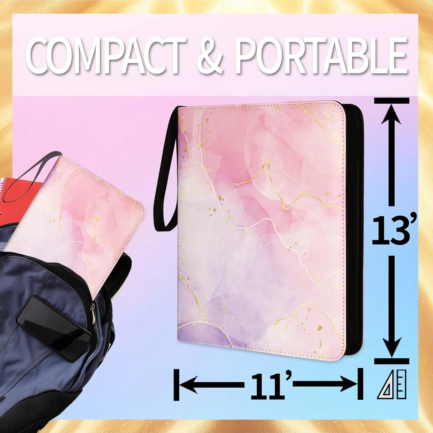 1080 Pockets Card Binder 9 Pocket, Trading Card Binder with 60 Page Removable Sleeves, Zipper Card Book Album Holder[PROTECTIVE][PLEASANT TOUCH SURFACE]