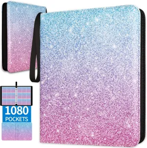 1080 Pockets Card Binder 9 Pocket, Trading Card Binder with 60 Page Removable Sleeves, Zipper Card Book Album Holder[PROTECTIVE][PLEASANT TOUCH SURFACE]