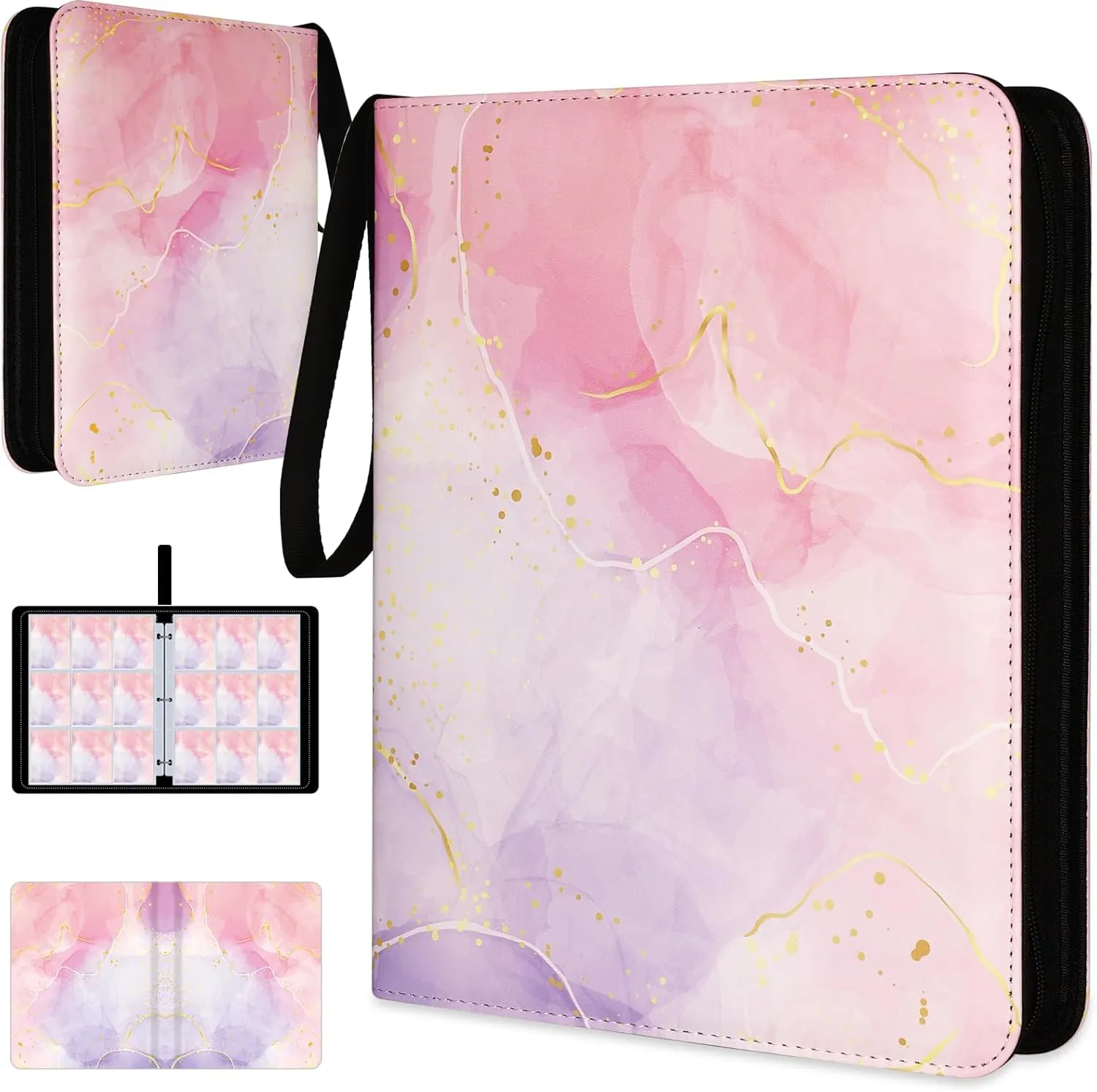 1080 Pockets Card Binder 9 Pocket, Trading Card Binder with 60 Page Removable Sleeves, Zipper Card Book Album Holder[PROTECTIVE][PLEASANT TOUCH SURFACE]