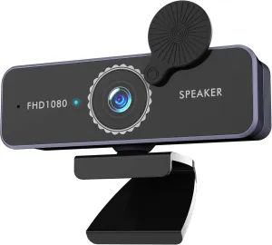 1080P FHD Webcam, USB Web Camera, Compatible with Zoom/Skype/Teams/Webex, PC Mac Desktop, MIC, Camera, Speaker 3 in 1, Face Optimization (1080)…