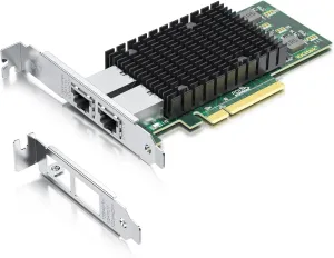 10Gtek 10Gb Dual RJ45 Port Network Card with X540 Controller, PCIe Ethernet LAN Adapter for Windows/Linux/ESX Servers, Compare to Intel X540-T2