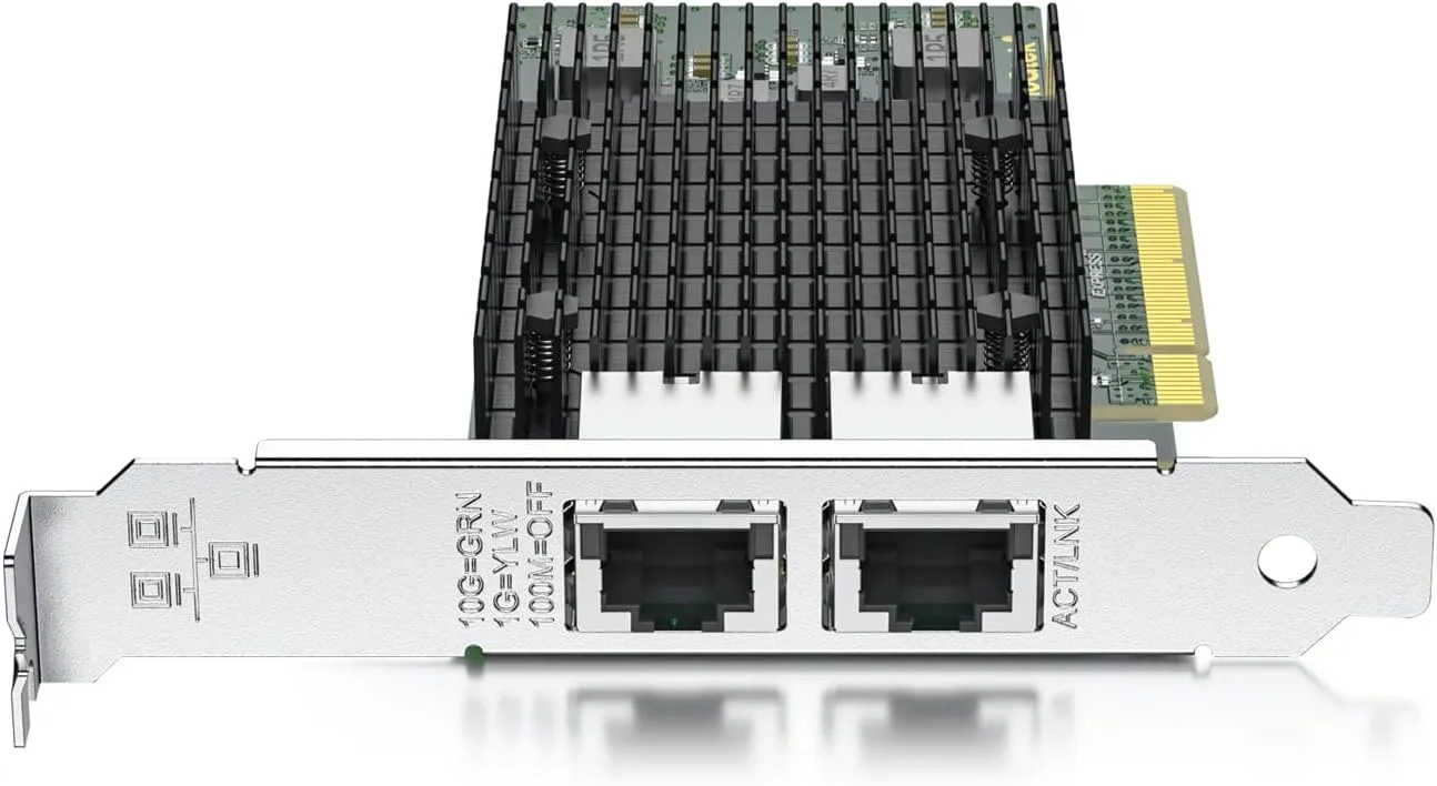 10Gtek 10Gb Dual RJ45 Port Network Card with X540 Controller, PCIe Ethernet LAN Adapter for Windows/Linux/ESX Servers, Compare to Intel X540-T2