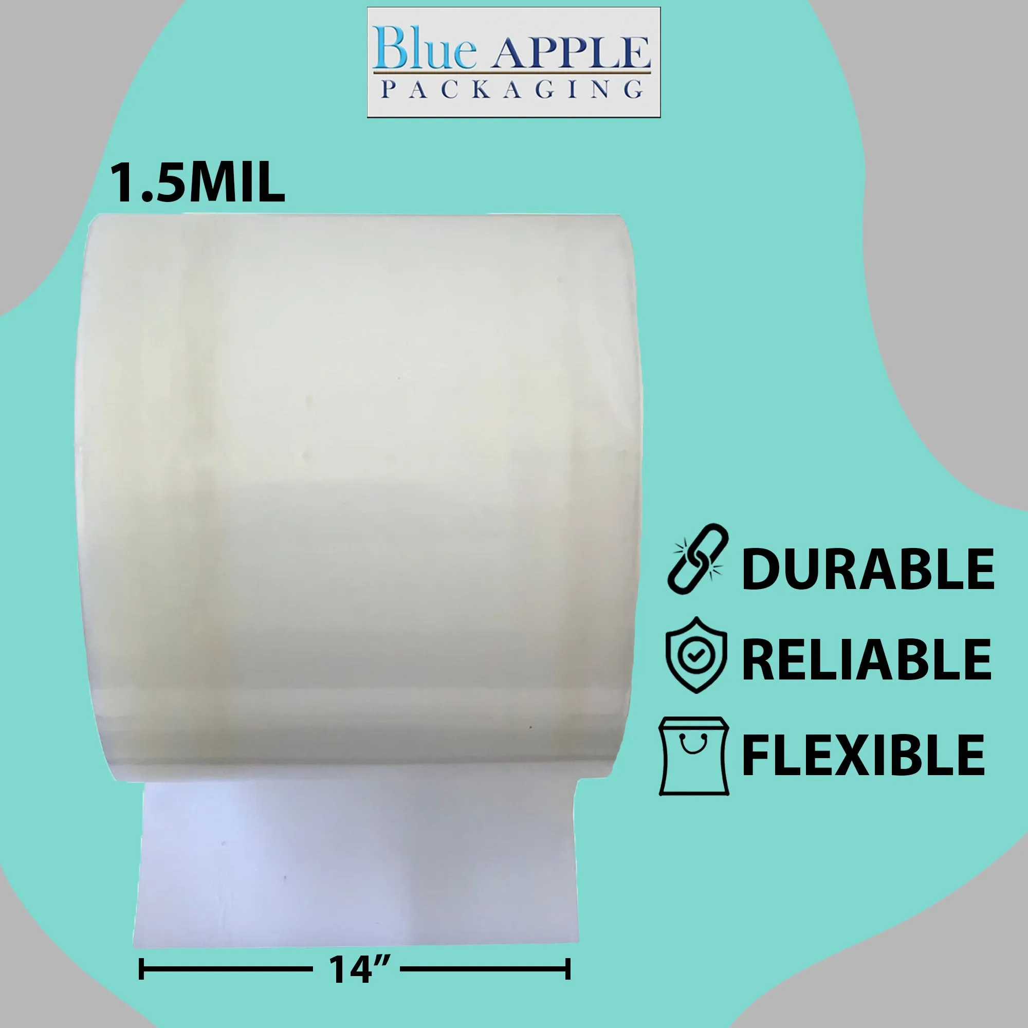 14 inch x 2900ft Poly Tubing Roll 1.5 Mil LDPE Low Density