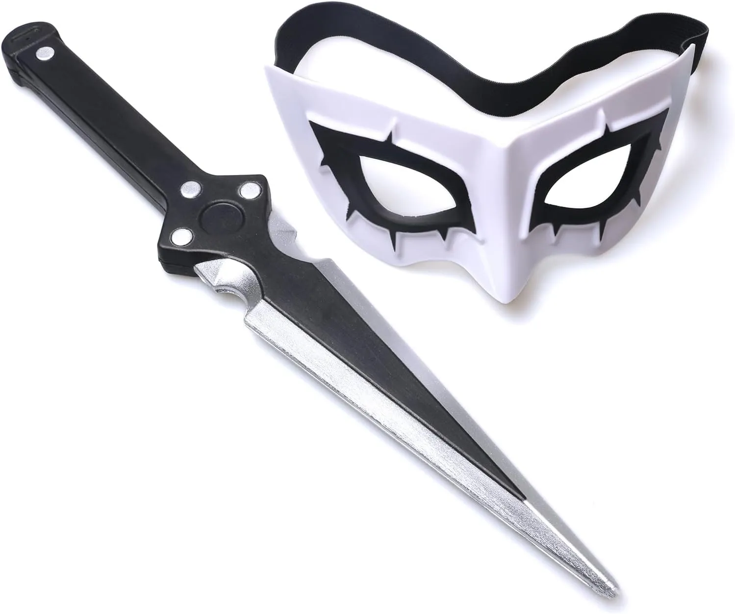 14" Solid Foam Sword Weapon Prop and Plastic Masquerade Mask for Halloween Costume Party Decoration