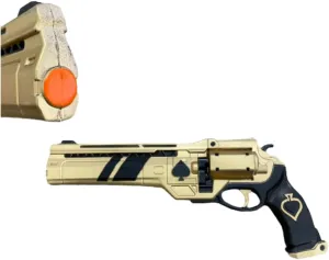 15.5 inch Foam Hand Cannon Prop Cosplay Costume Foam Pistol Game Anime Xmas Collection (Gold)