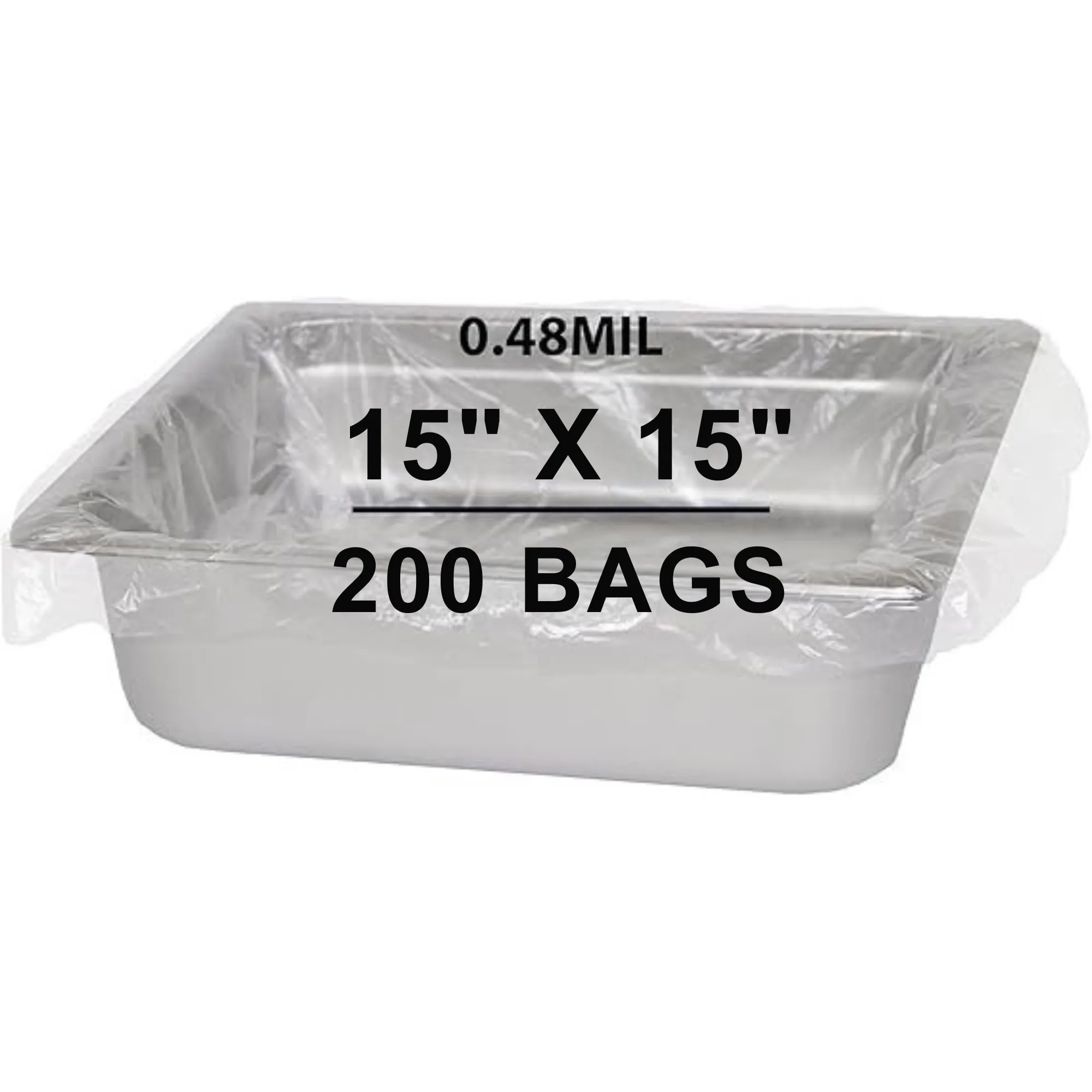 15X15 inches Poly Pan Liners 0.48 Mil 6 & 7 Quart Round Pans  PTL
