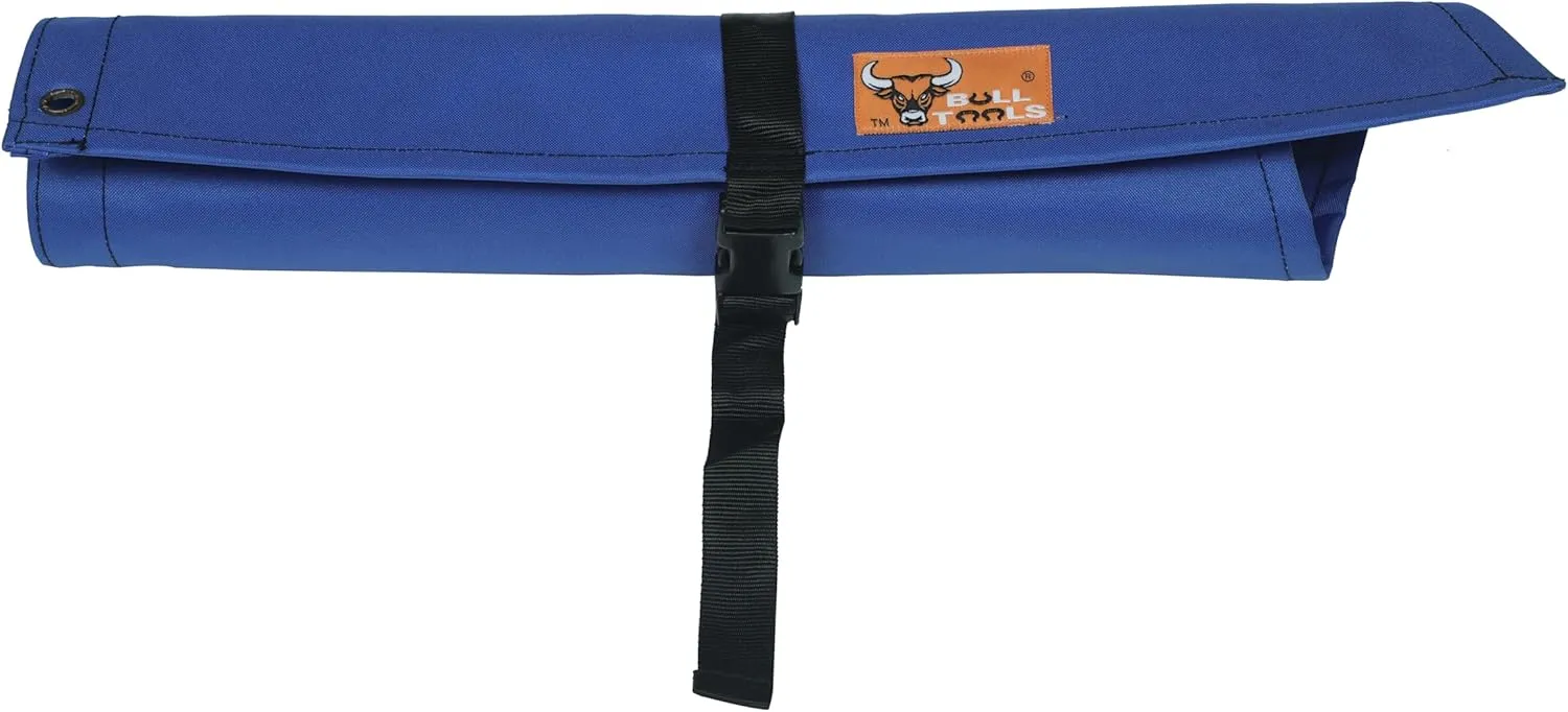 16-Pocket Tool Organizer Roll-Up Pouch with Carry Bag Heavy Duty Ballistic Polyester Canvas SAE/Metric Tool Roll for Wrenches, Screwdrivers & Small Tools, Waterproof, Compact & Durable-Blue