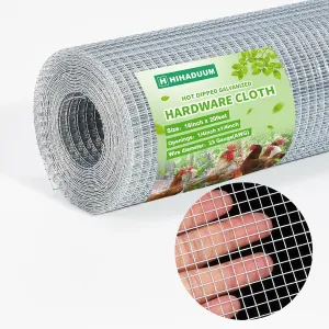 16'' x 20' Hardware Cloth 1/4 inch 23 Gauge, Hot-dip Galvanized After Welding, Chicken Coop Wire Fence Wire Mesh Screen, Rabbit/Snake Fences, Netting Wire Cloth Galvanized Wire Mesh Roll