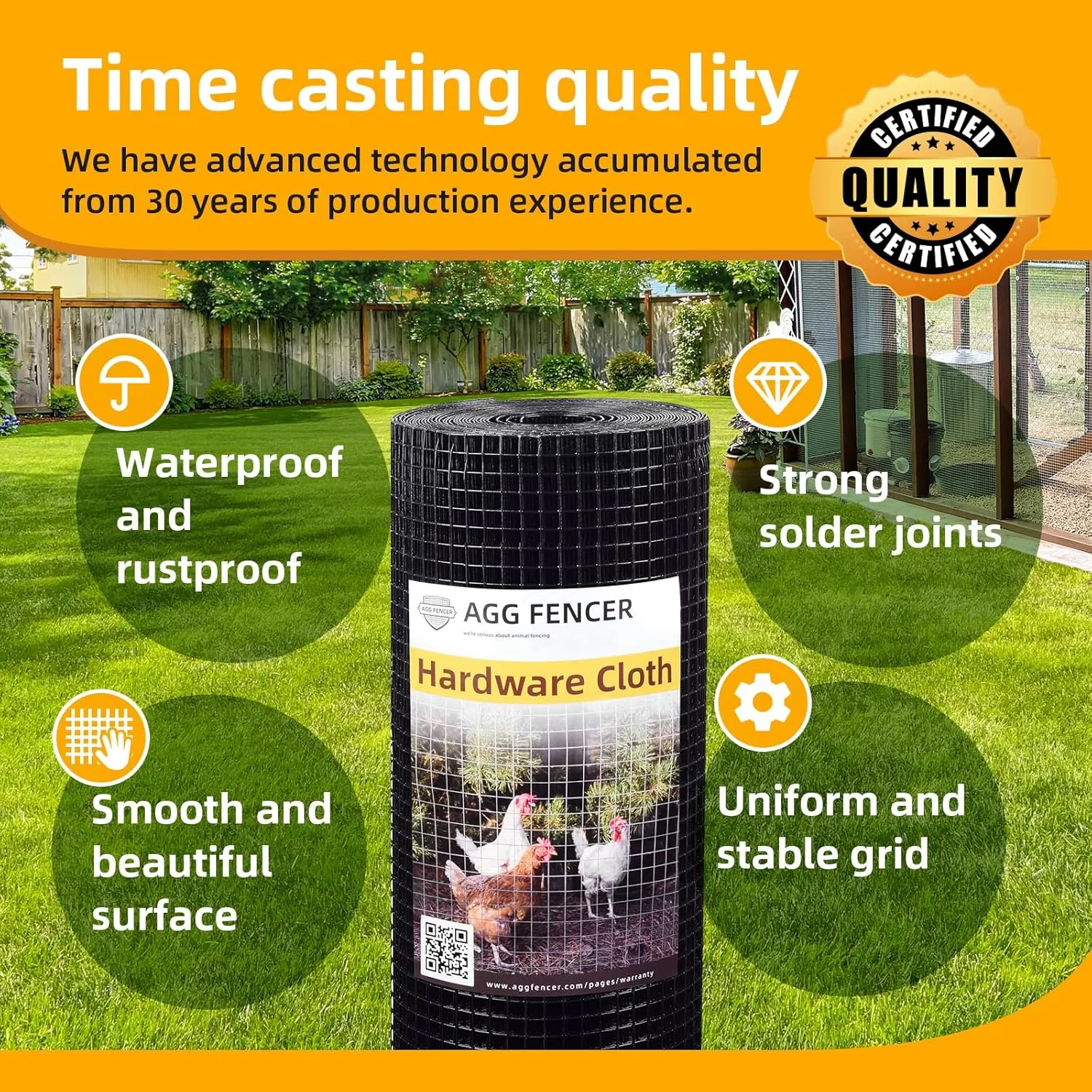 16in x 10ft Black Hardware Cloth 1/2 inch 19Ga PVC Coated Wire Mesh Vinyl Coated Fence, Welded Metal Chicken Wire Fencing Roll, Garden Plant Fencing, for Chicken Coop and Home Improvement