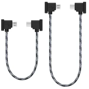 1FT 0.5FT(2 pack) Micro to USB C Remote Controller Cable for IPhone 15 Pro, DJI Mavic Mini,Mini SE, Mavic 2 Pro/Zoom,Mavic Air,Mavic Pro, Spark, DJI Drone to Tablet Cable OTG Data Cord Accessories