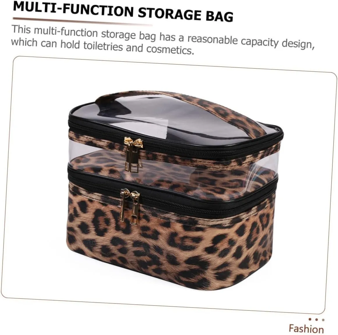 1pc Hand Wash Bag Nylon Cosmetic Bag Portable Travel Bag Fashion Cosmetic Bag Water Proof, Leopard, 21x18cm