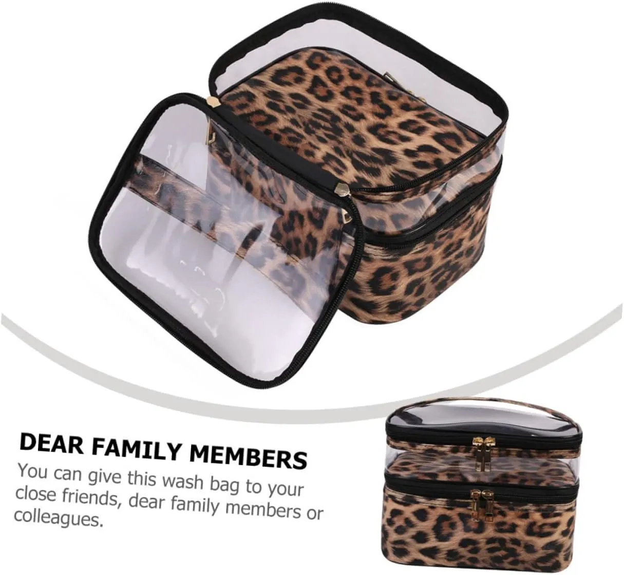 1pc Hand Wash Bag Nylon Cosmetic Bag Portable Travel Bag Fashion Cosmetic Bag Water Proof, Leopard, 21x18cm