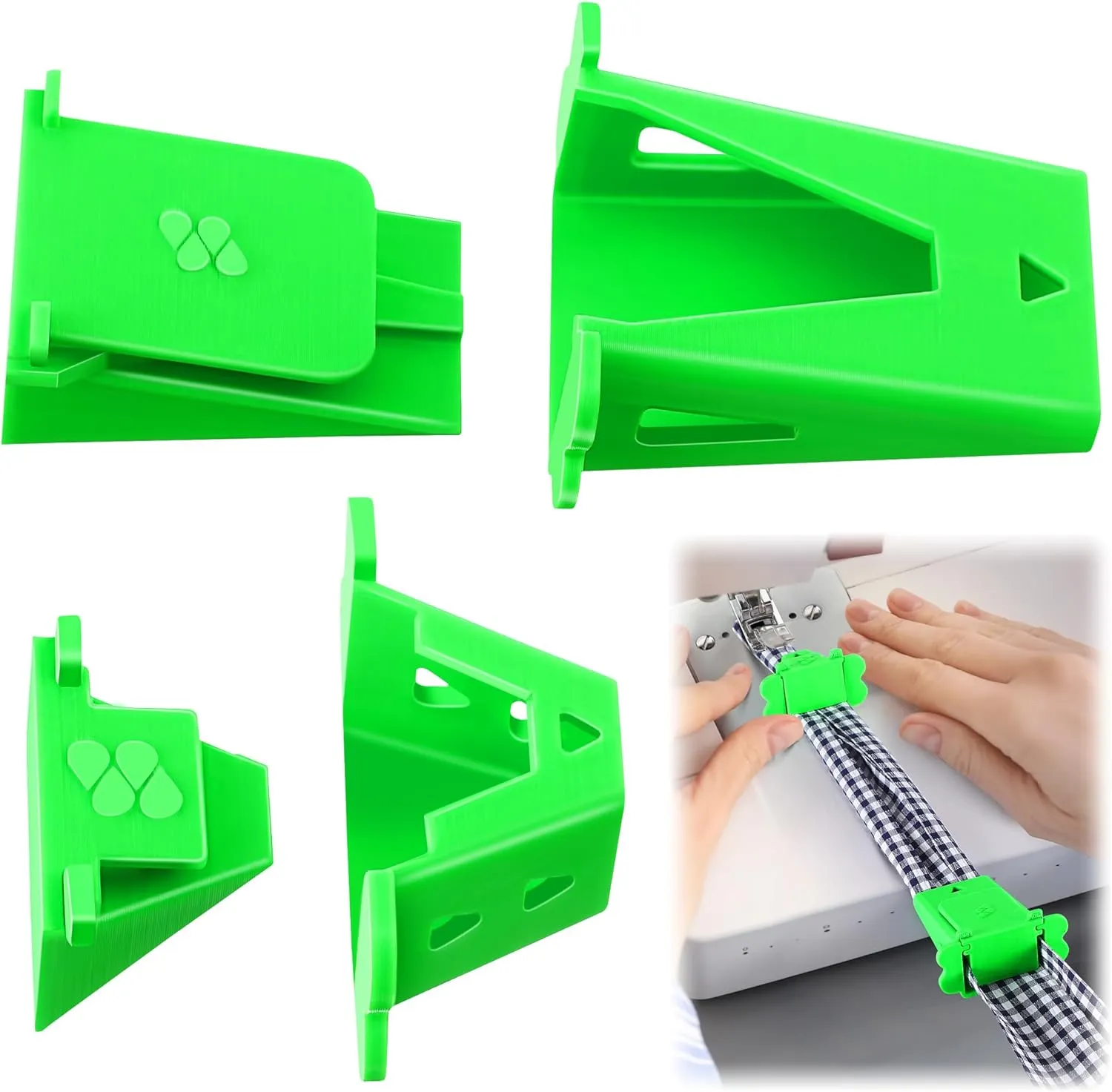 2 Set Fabric Tube Maker for Fabric Roll Rugs, Sewing Tube Makers for Rug, Bias Tape Maker Suitable for DIY, Making Roll Rugs Easier 676226, Patented Design (Green)