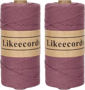 2 Skeins of 100% Cotton Crochet Bag Cord 2mm x 170m Macrame Cord 2mm Crochet Thread Macrame Rope Gift for Knitter (Caramel)