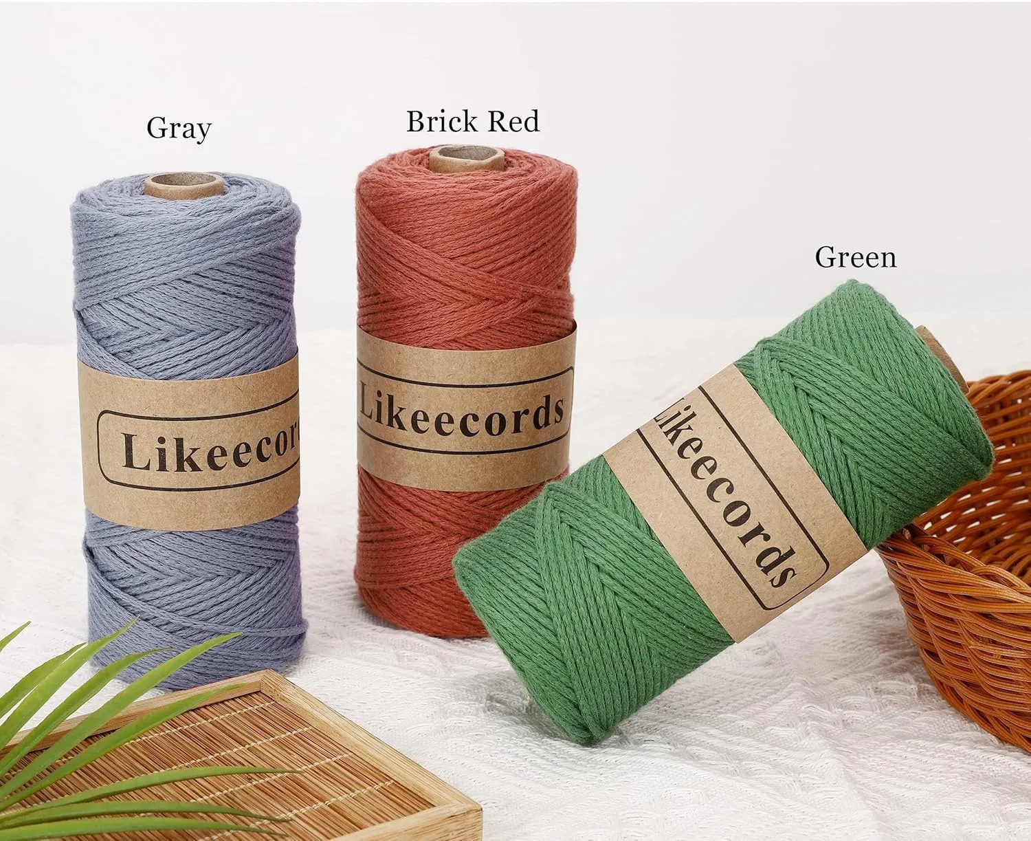2 Skeins of 100% Cotton Crochet Bag Cord 2mm x 170m Macrame Cord 2mm Crochet Thread Macrame Rope Gift for Knitter (Caramel)