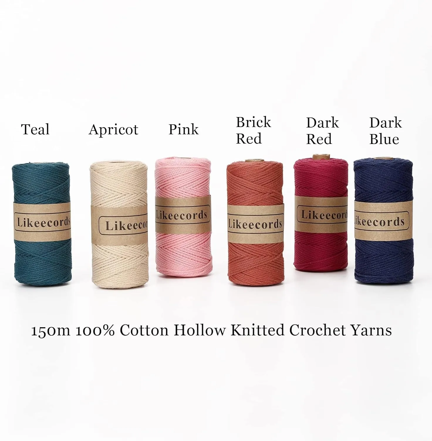 2 Skeins of 100% Cotton Crochet Bag Cord 2mm x 170m Macrame Cord 2mm Crochet Thread Macrame Rope Gift for Knitter (Caramel)