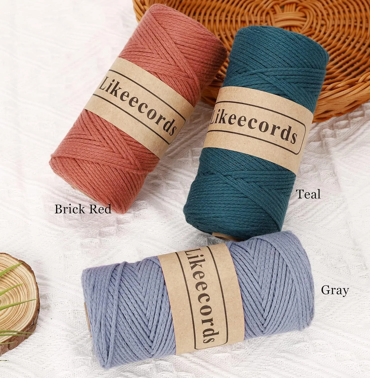 2 Skeins of 100% Cotton Crochet Bag Cord 2mm x 170m Macrame Cord 2mm Crochet Thread Macrame Rope Gift for Knitter (Caramel)
