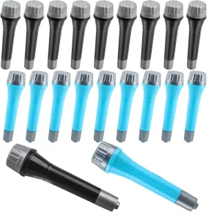 20 Pack Microphone Toy Plastic Stage Fake Mic Costume Prop for Cosplay Stage Play Birthday Karaoke Party Favors (Color Set 2)