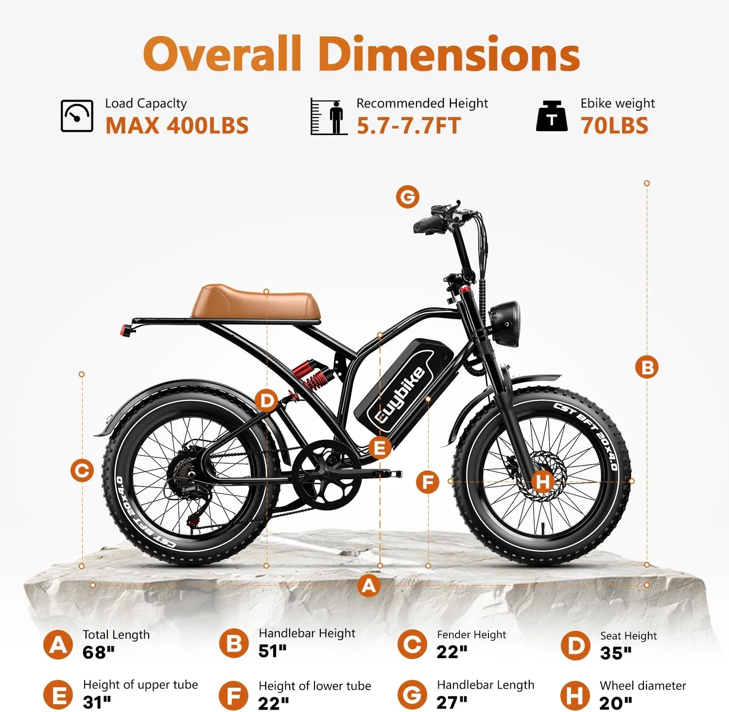2000W/3000W Peak Single/Dual Motor Electric Bike for Adults with 48/52V 25/30AH Battery, Fat Tires Mountain E-Bike, Hydraulic Disc Brake Electric Bicycle