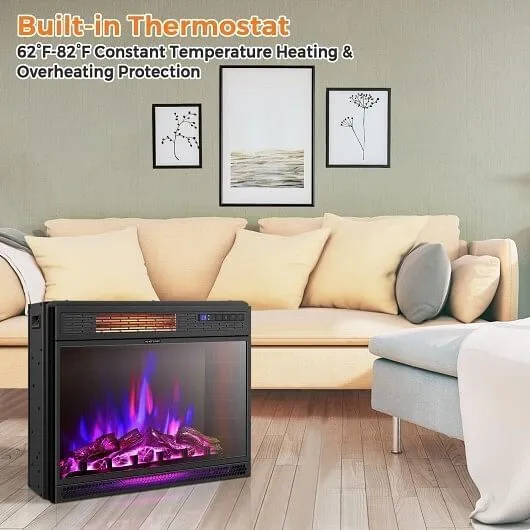 25 Inches Recessed Electric Heater - Color: Black - Size: 25 inches