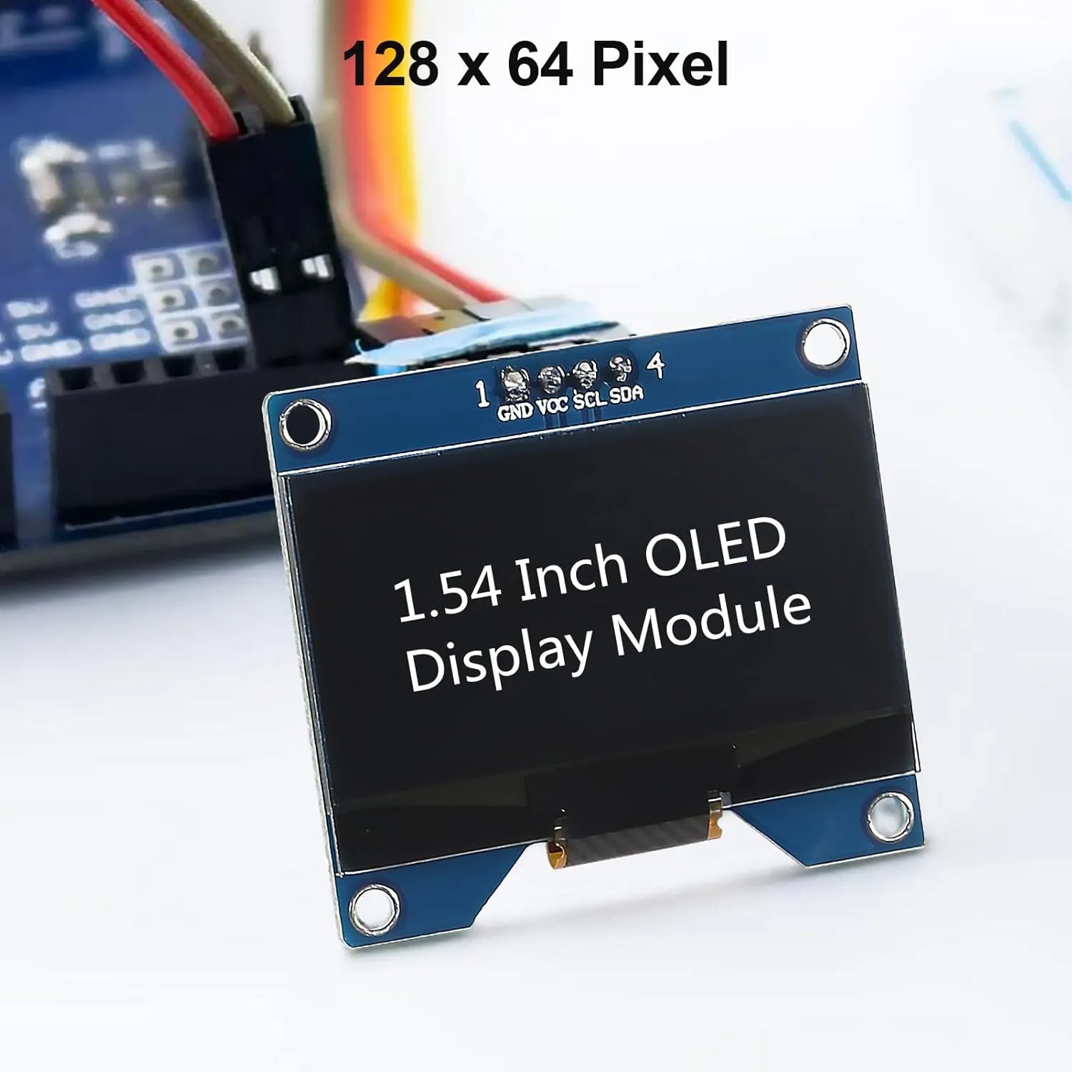 2pcs 1.54 Inch OLED I2C IIC Display Module, 128x64 Pixel SSD1309 Driver Self-Luminous OLED Screen Board for Arduino Raspberry Pi, Come with Storage Box