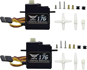 2PCS 17G Micro Servo, RC Mini Digital Servo Motor Control Max Angle 180° for 1/18 1/16 RC Car Upgrade Servo Parts Model Boat Airplane Robot