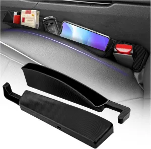 2PCS Car Seat Gap Filler Organizer Box,Dual Zone Center Console Organizer for Storing Phones,Keys,Cards,Multi-Purpose Car Console Organizer for Adding Car Seat Organizer