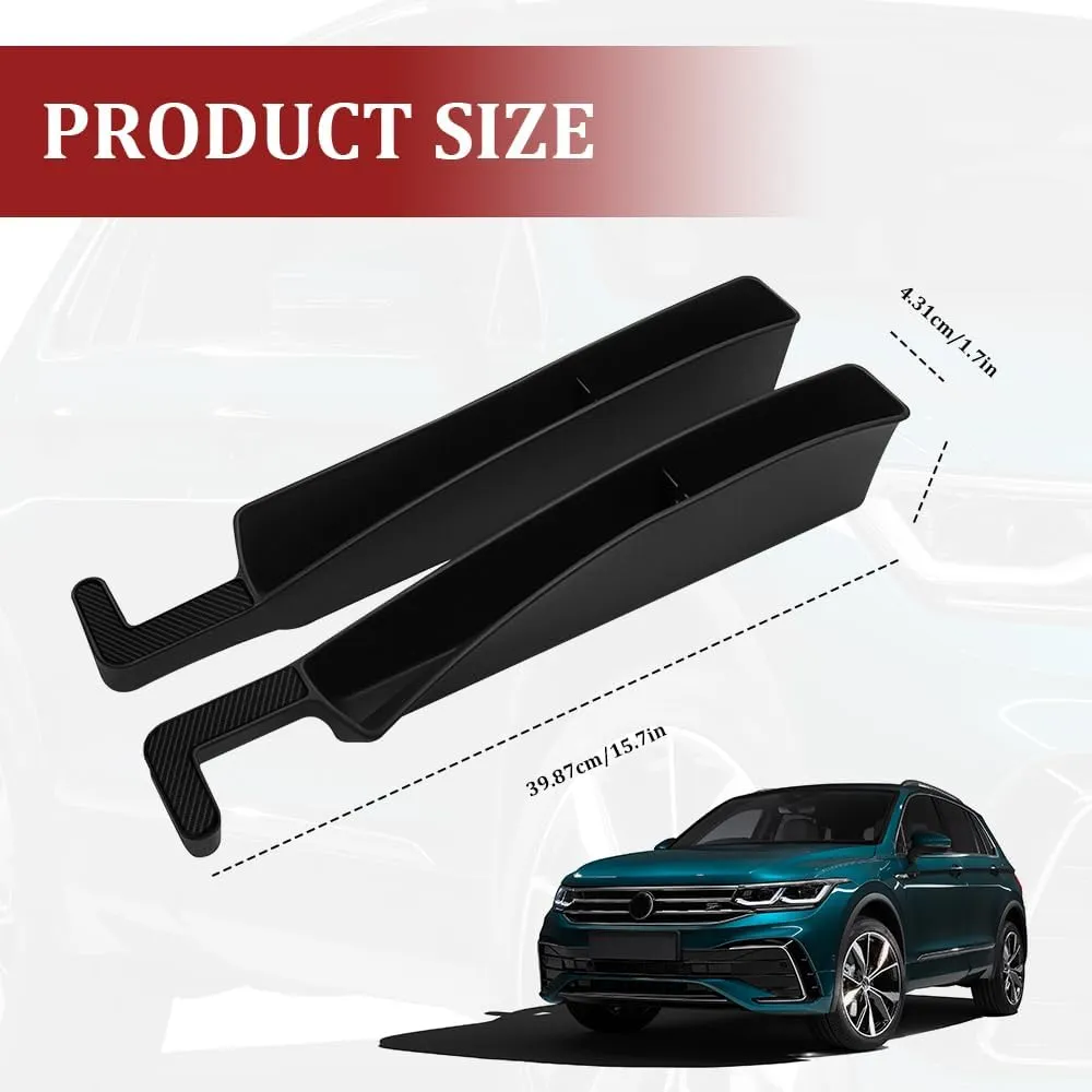 2PCS Car Seat Gap Filler, Seat Gap Organizer, Multi-Function Car Side Seat Gap Filler for Prevent Items Falling, Universal Car Seat Storage Organizer Between Seats Fit Most Cars SUVs (Black)