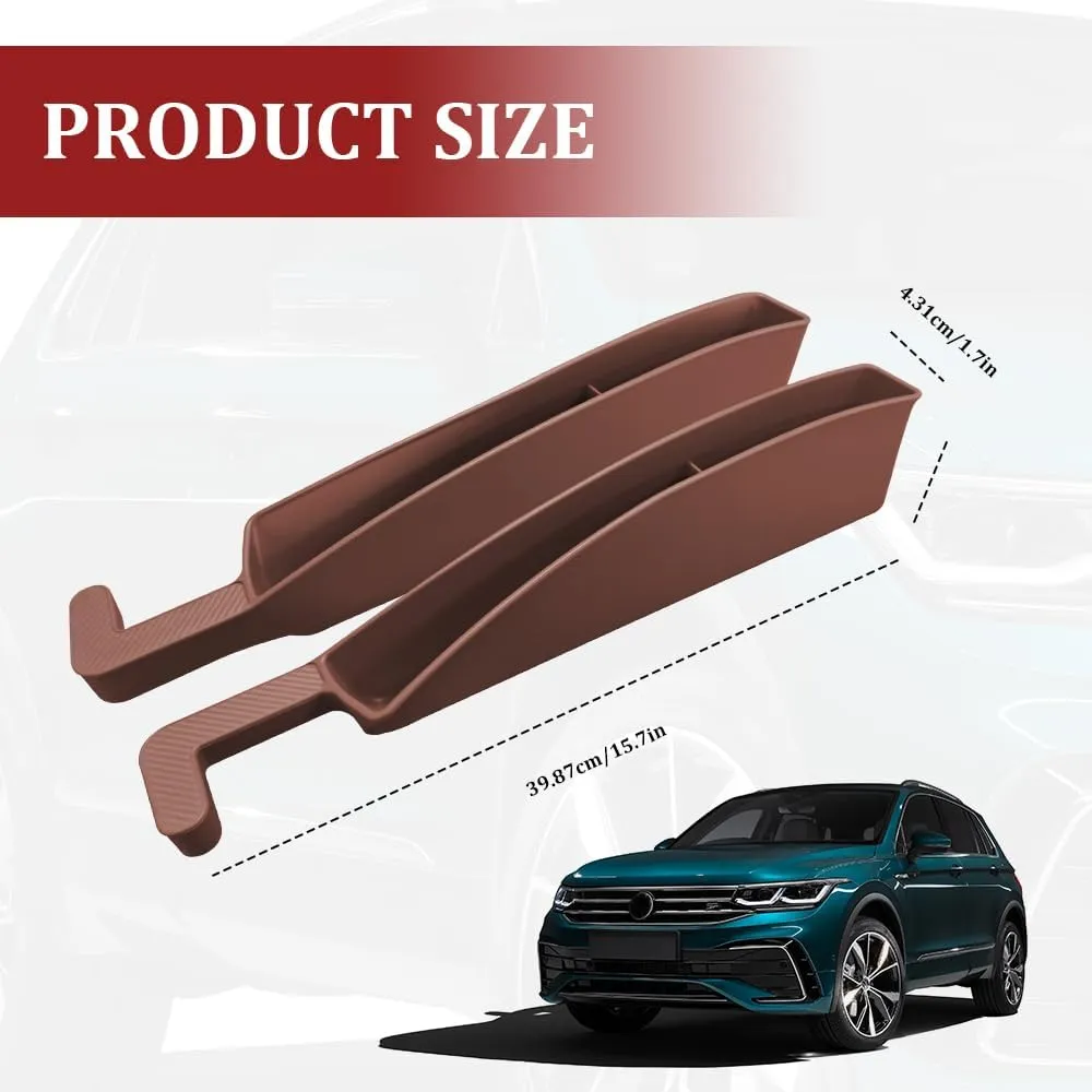 2PCS Car Seat Gap Filler, Seat Gap Organizer, Multi-Function Car Side Seat Gap Filler for Prevent Items Falling, Universal Car Seat Storage Organizer Between Seats Fit Most Cars SUVs (Brown)