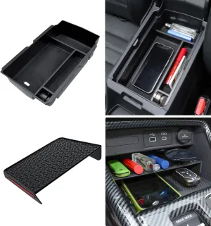 2PCS Center Console Organizer for Honda CR-V 2023 2024 2025 CRV Interior Accessories, Armrest Hidden Secondary Storage Box Compartment Insert Tray, Coin Glasses Holder Change Organizer