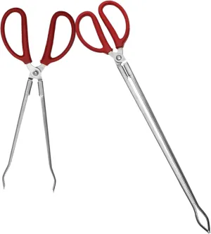 2pcs EEL Crab Tongs Stainless Steel Mud Fish Clamp Garbage Pickup Tool for Outdoor Curved