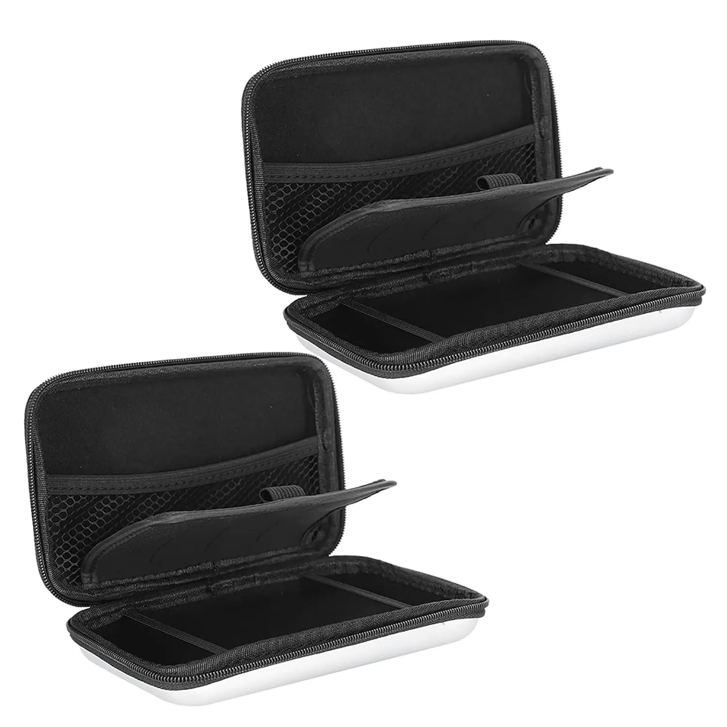2Pcs Portable Storage Bag Carry Case EVA Protective Hard Bag for NDSILL/3DSXL (Silver Gray)