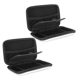 2Pcs Portable Storage Bag Carry Case EVA Protective Hard Bag for NDSILL/3DSXL (Silver Gray)