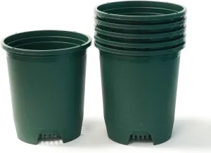 3 Gallon 6-Pack Plant Pots Nursery Pot Green Plastic Planters for Outdoor Indoor Plants Gardening Flower Pots with Drainage Holes