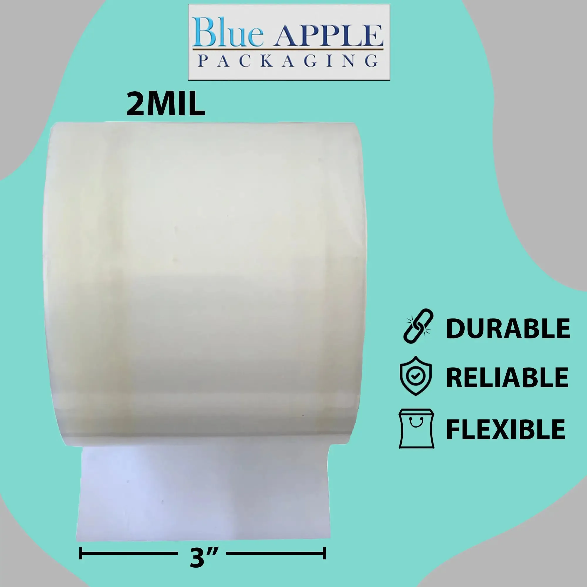3 inch x 2150ft Poly Tubing Roll 2 Mil LDPE Low Density