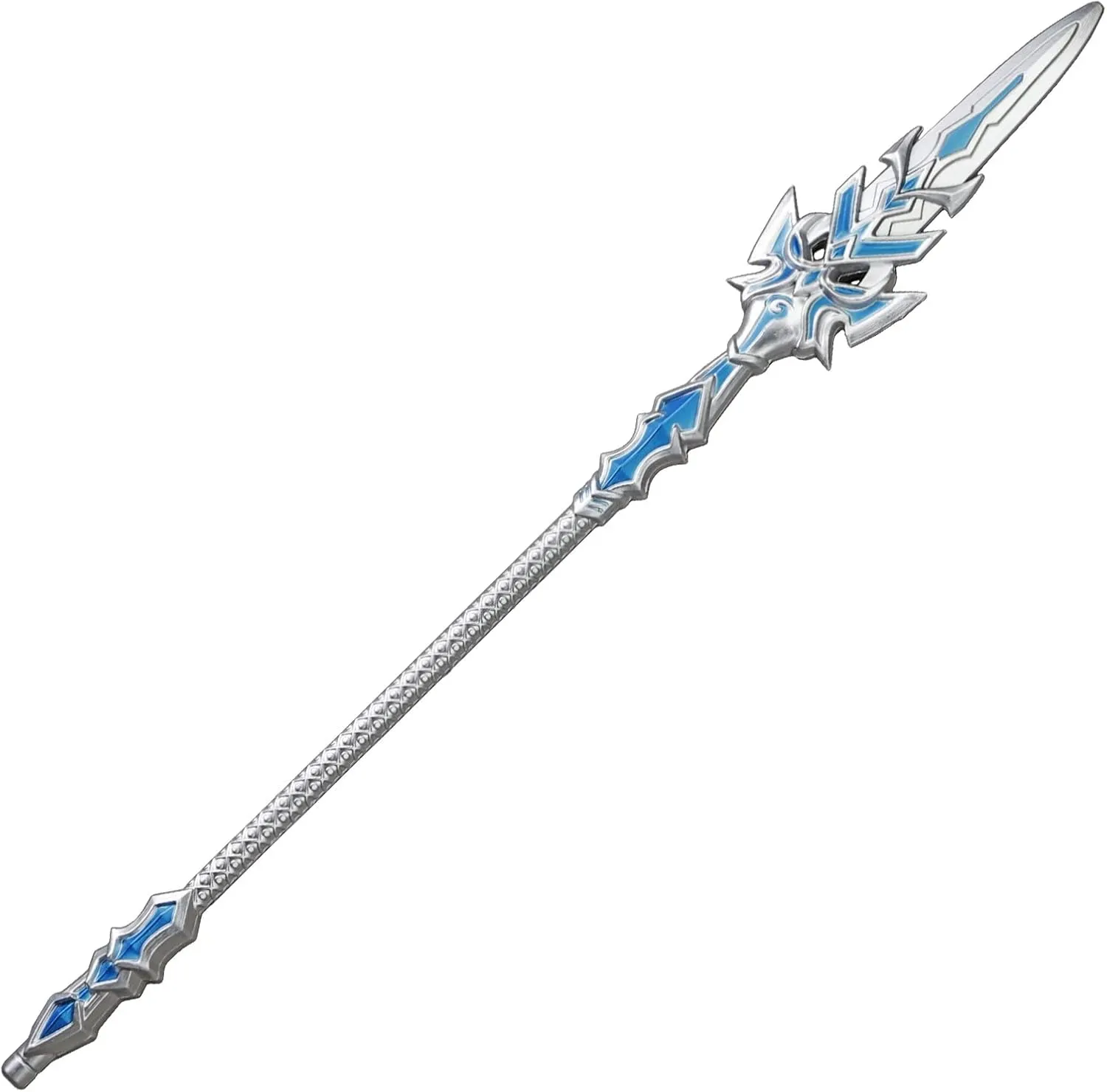 39” Silver Blue Fantasy Spear Staff Foam Anime Video Game Cosplay Costume Prop