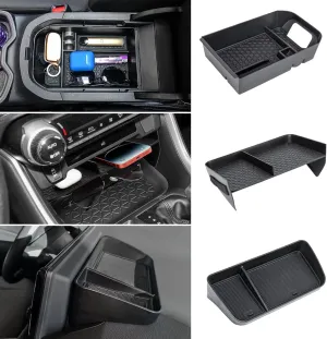 3PCS Center Console Organizer Tray and Armrest Storage Box Compatible with Toyota RAV4 2019-2022 2023 2024 2025 Dash Storage Tray Interior Accessories-Not for New 10.5'' Multimedia Display