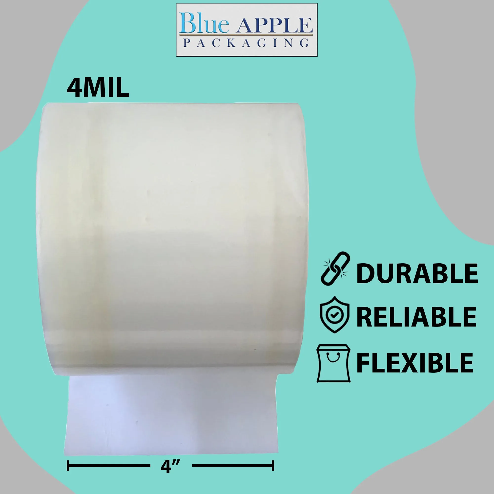 4 inch x 1075ft Poly Tubing Roll 4 Mil LDPE Low Density
