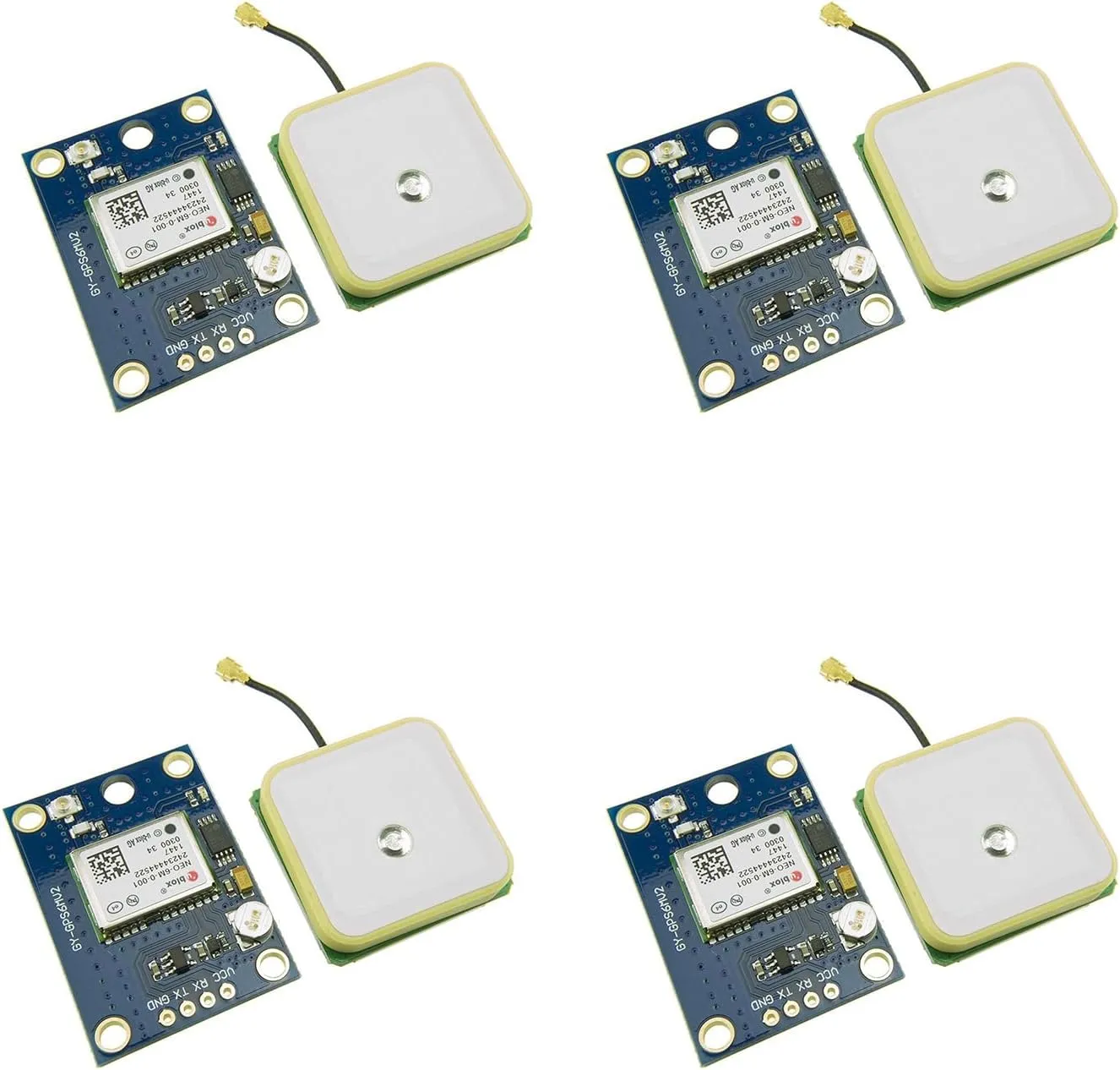 4-Pack GY-NEO6MV2 NEO-6M GPS Flight Controller Module 3V-5V with Super Ceramic Antenna for Arduino EEPROM APM 2.5