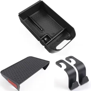 4 PCS for RAV4 Center Console Organizer Tray, Armrest Storage Box for Toyota RAV4 2025 2024 2023 2022 2021 2020 2019 Prime Insert Secondary Box, Must Have Interior Accessory- Black