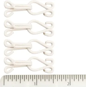 4 x True Bright White Large Covered Hook & Eye Sewing Closure for Fur Coat Jacket Cape Stole Bridal Wedding Bracelet Jewelry Books Arts Crafts
