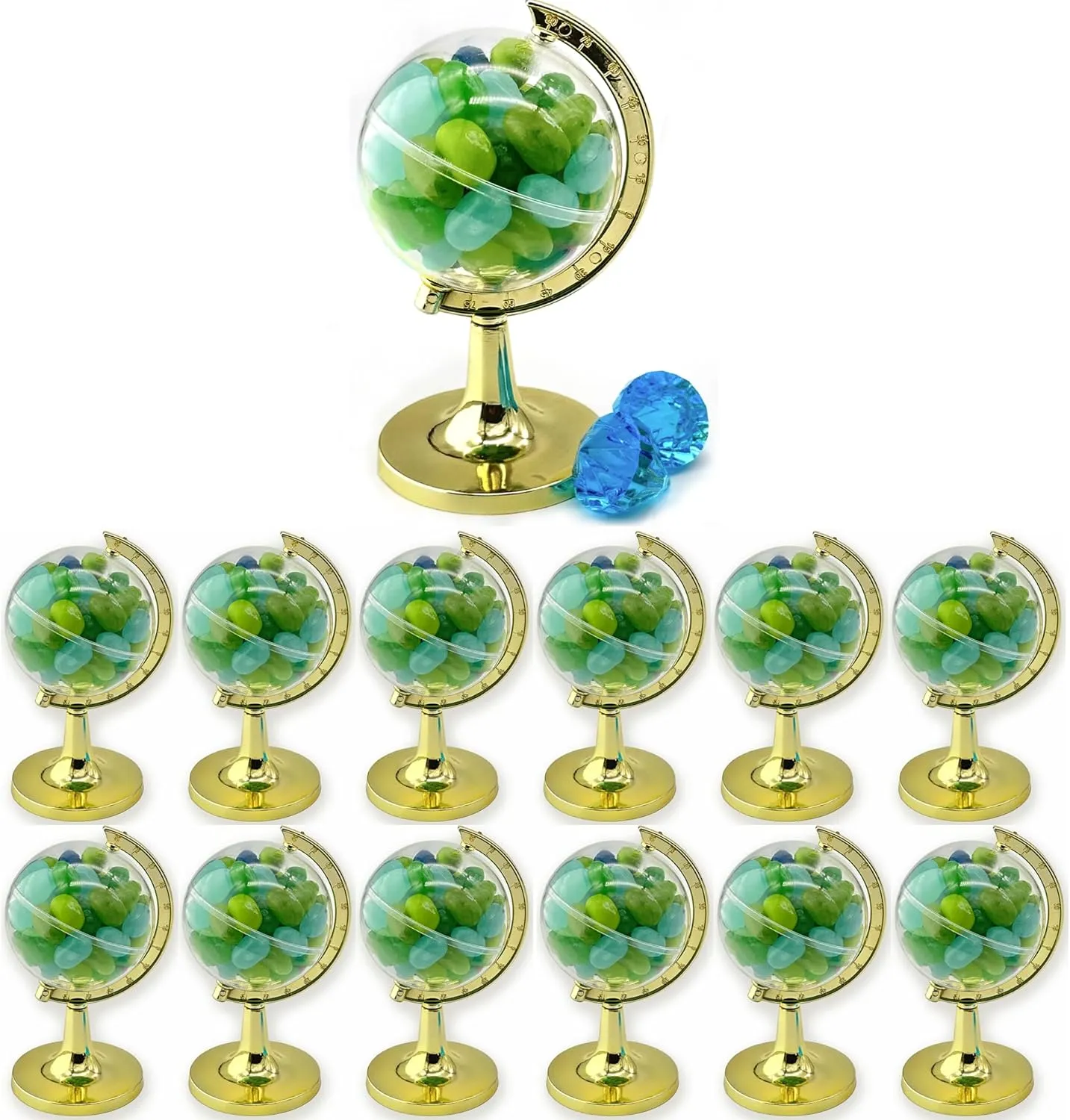 48 Pieces Fillable Mini Gold Globe Party Favors (Assembly Required)
