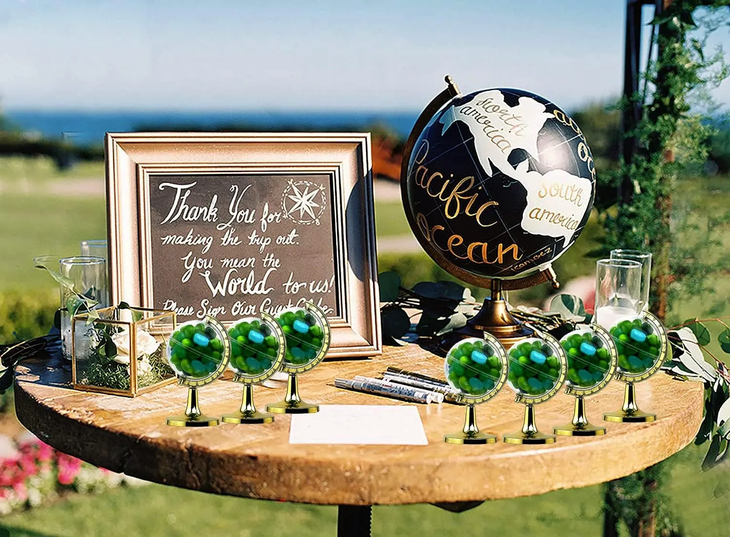 48 Pieces Fillable Mini Gold Globe Party Favors (Assembly Required)