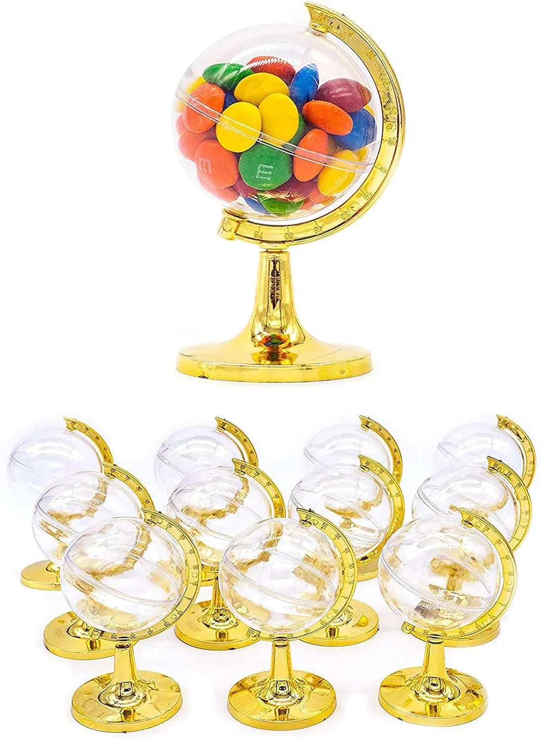 48 Pieces Fillable Mini Gold Globe Party Favors (Assembly Required)